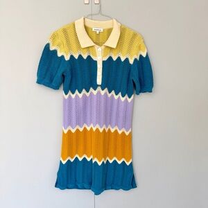 HEARTLOOM The Laurent Cover-Up Dress in Blue Yellow
